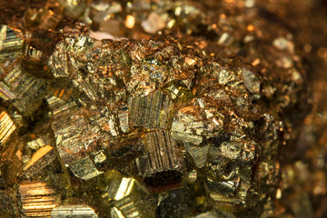 Pyrite Fools Gold Quartz Stone Close Up