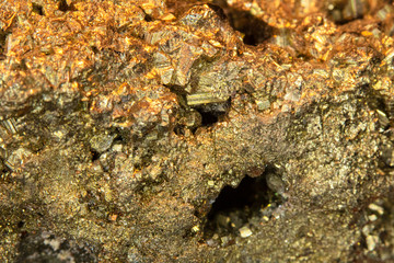 Pyrite Fools Gold Quartz Stone Close Up