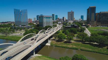 Fort Worth Texas skyline aerial