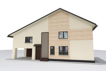 3d illustration. house isolated on white background