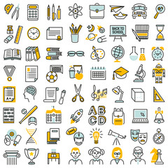 School education icon set