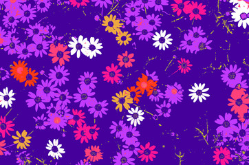 flower pattern on the purple background vector