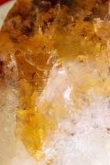 Orange Citrine Yellow Quartz Crystal Close Up 