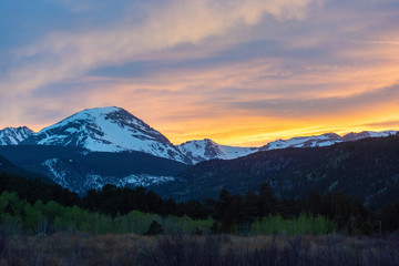 Fototapeta premium Colorful Mount Copeland at Dusk in the Colorado Rocky Mountains