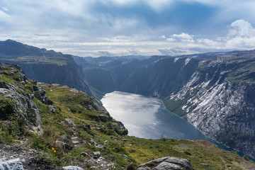 Naklejka na ściany i meble Trolltunga hike Norway