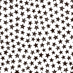 Hand drawn doodle star seamless pattern