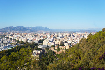 Fototapeta na wymiar Cityscape of Malaga city, Spain