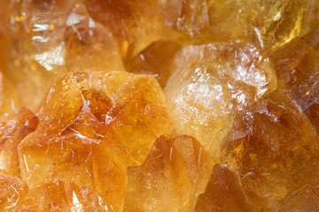 Orange Citrine Yellow Quartz Crystal Close Up 