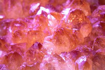 Semi Precious Pink Purple Gemstone Quartz Crystal Close Up