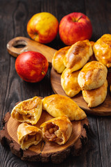 Homemade apple pies, russian style pastry. 