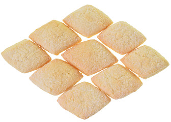 Homemade shortbread cookies isolated