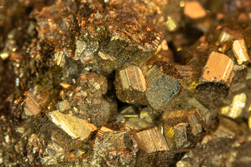 Pyrite Fools Gold Quartz Stone Close Up