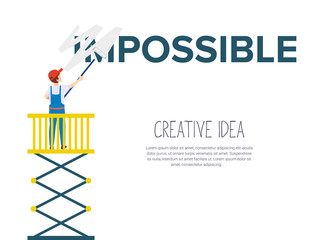 Creative ideas, confidence, courage, risk and motivation concept. Flat design, vector illustration.