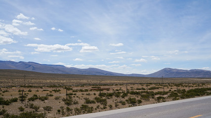 Highway through the desert and Andes mountains of Peru, South America.