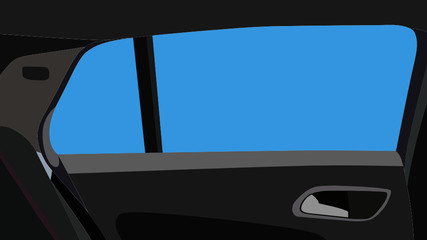 Finestrino sfondo vettoriale arte interno macchina veicolo disegno auto sedile sportello