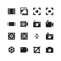 multimedia camera video icon set
