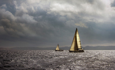 Sailing around the Maddelana archipelago, Sardinia