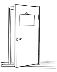 Sketch of open door