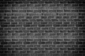 Obraz premium Abstract black brick wall pattern background and black backdrop, Blank copy space.