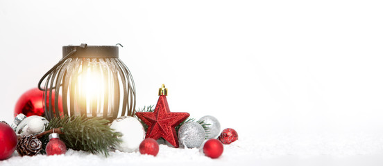 Christmas background with ornament and light atmosphere