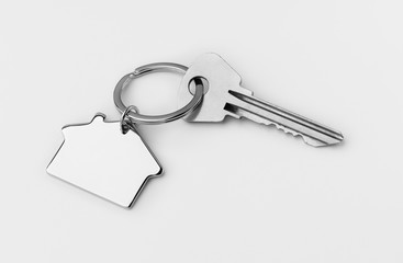 Key of house isolated on white