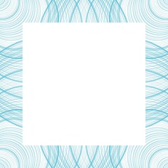 Abstract frame of many blue intersecting lines with place for your text. Square background for social networks. Minimal Vector covers design. Geometric Lines. Background for banners and web design
