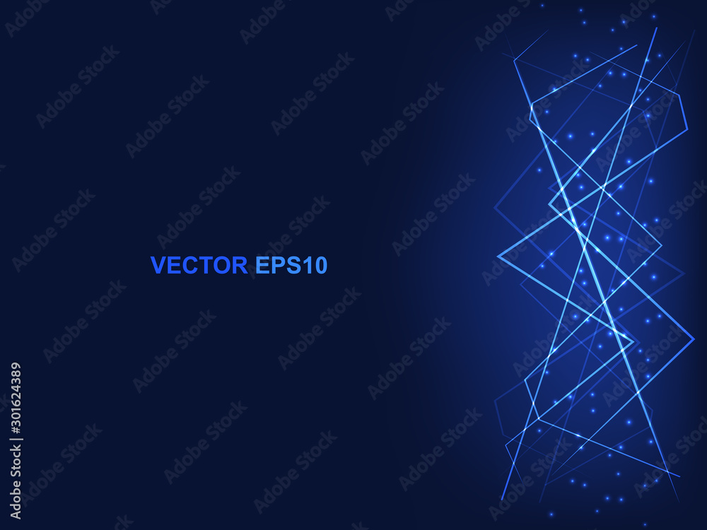 Poster technology polygonal vertical concept blue background. futuristic modern hi-tech background for digi