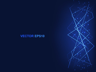 Technology polygonal vertical concept blue background. Futuristic modern hi-tech background for digital technology and science. Vector illustration EPS10.