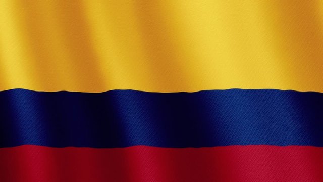 Flag of Colombia - 4K high resolution flag of Republic of Colombia, evolving in the wind. Full HD footage