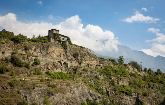 Castle of Baron Gamba next to Chatillon, Aosta Valley, Italy