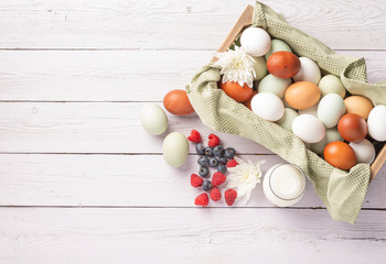 Basket of Organic Natural Cage Free Eggs