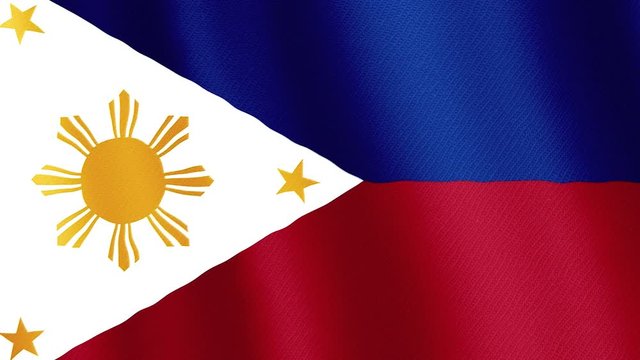 Flag of Philippines - Republic of the Philippines 4K high resolution flag, evolving in the wind. Full HD footage