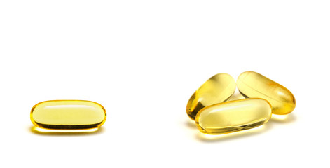 Fish oil isolated on white