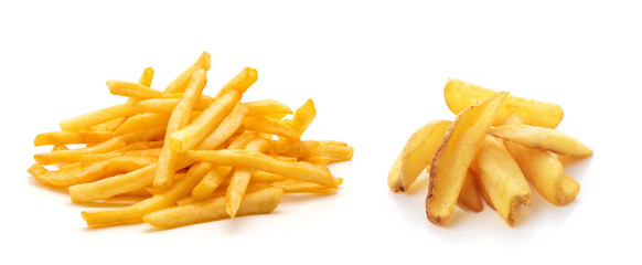 potato fry on white isolated background