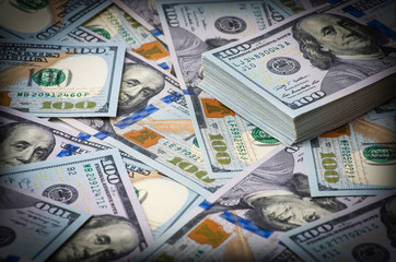 Background of 100 dollar bills
