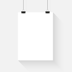 Realistic hanging empty advertisement canvas, panel, billboard, banner (Vector Eps10)