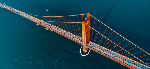 Vue aérienne du Golden Gate Bridge à San Francisco, CA