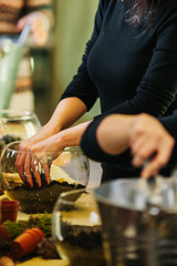 Terrarium Miniature Botanical Horticulture Grow. Terrarium  workshop.. Making Terrarium workshop