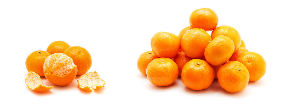 tangerine or mandarin fruit isolated on white background