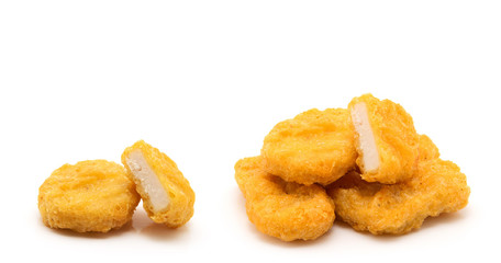 Chicken nuggets isolated on white background