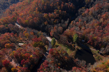 Fototapeta na wymiar fall colors drone 