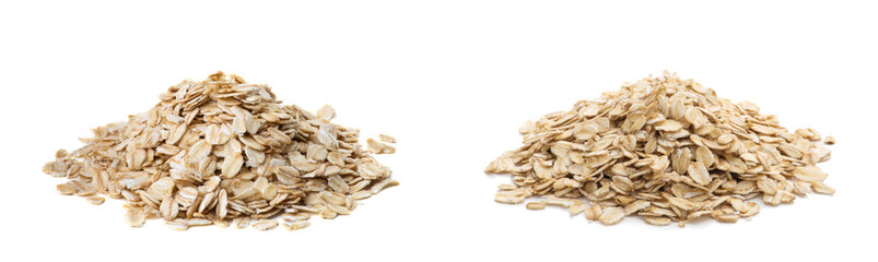 pile of oatmeal isolated on white background