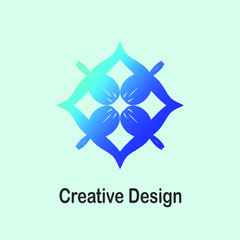 creative blue square flat vector design