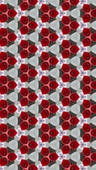 Abstract geometric flower design. Repeated seamless pattern for textile, wallpaper, wrapping paper, prints, surface design, inlay, parquet, web background or another accent etc
