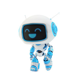 Cute little robotic toy, 3d rendering