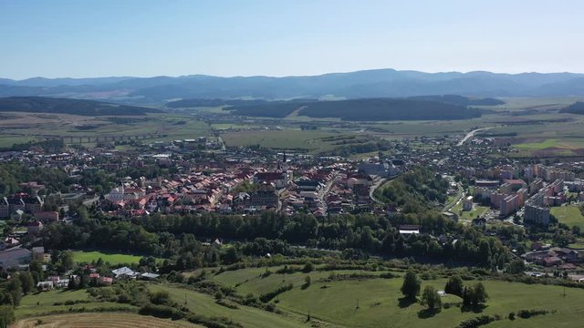 Aerial view of historical town Levoca in Slovakia