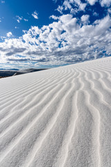 Fototapeta na wymiar Sand dunes ripples in White Sands National Park, New Mexico