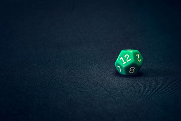 12 sided green die for a game