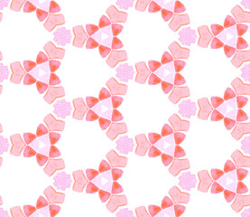 Pink orange vintage retro seamless pattern. Hand d