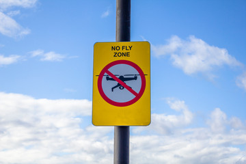 restricted zone for the flight of drones quadcopters